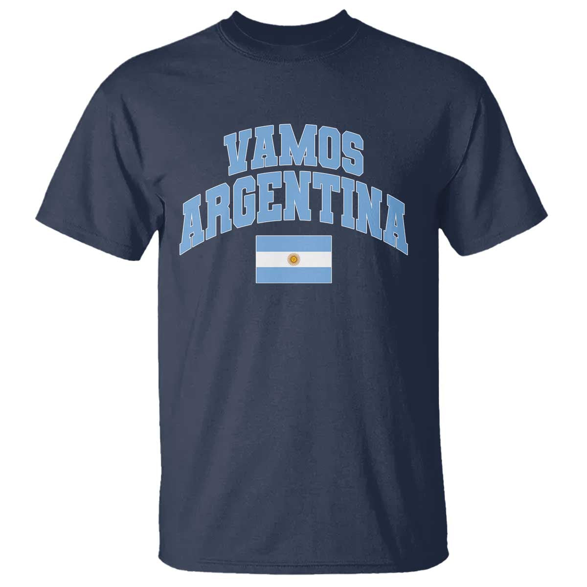 Vamos Argentina Football Throwback Design T Shirt Vintage Argentinian Flag TS11 Navy Print Your Wear