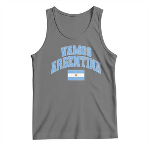 Vamos Argentina Football Throwback Design Tank Top Vintage Argentinian Flag TS11 Black Heather Print Your Wear