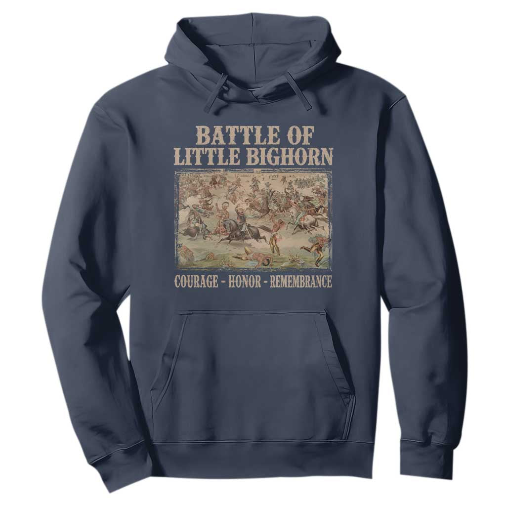 Battle of Little Bighorn Hoodie Courage Honor Remember Native American TS11 Navy Print Your Wear