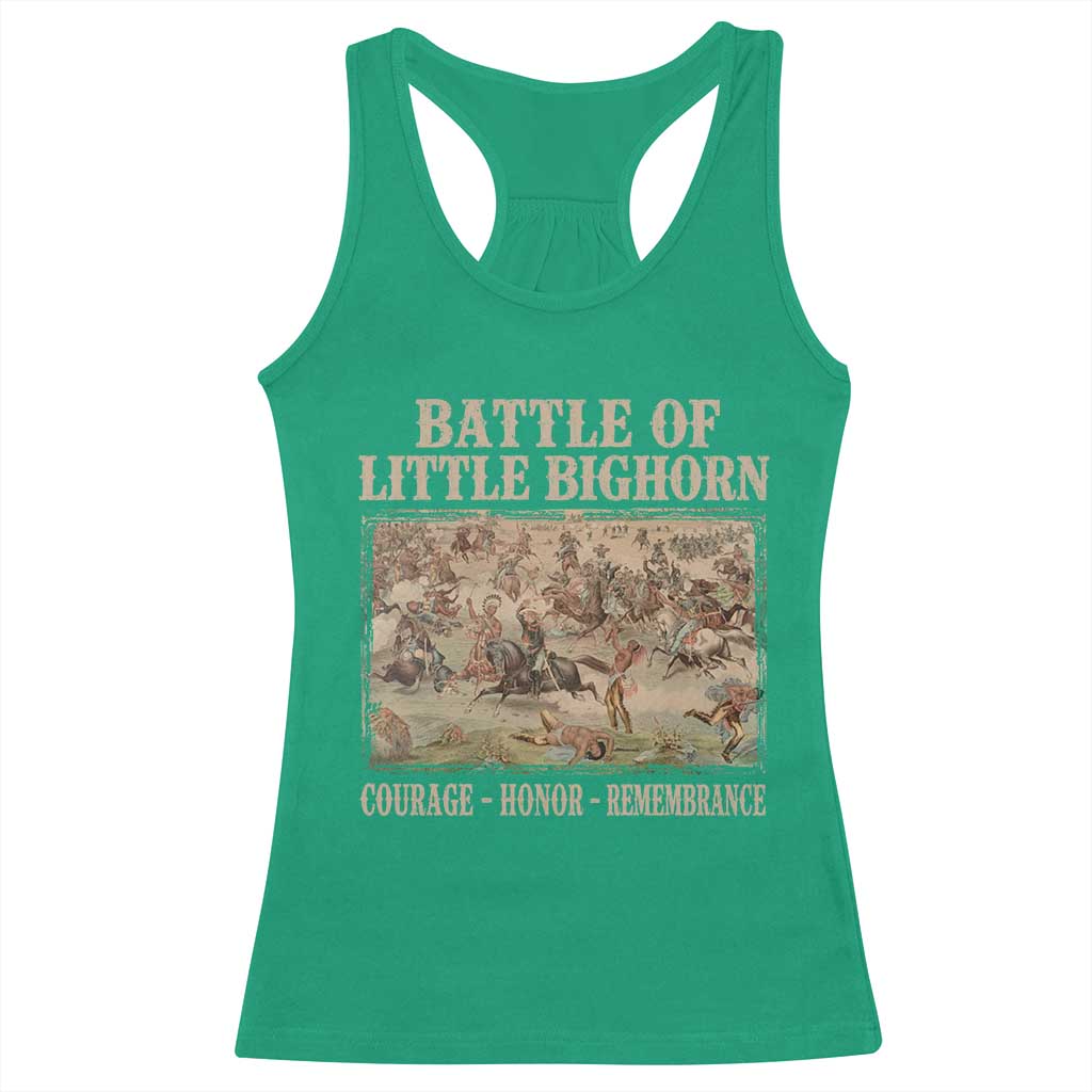 Battle of Little Bighorn Racerback Tank Top Courage Honor Remember Native American TS11 Irish Green Print Your Wear
