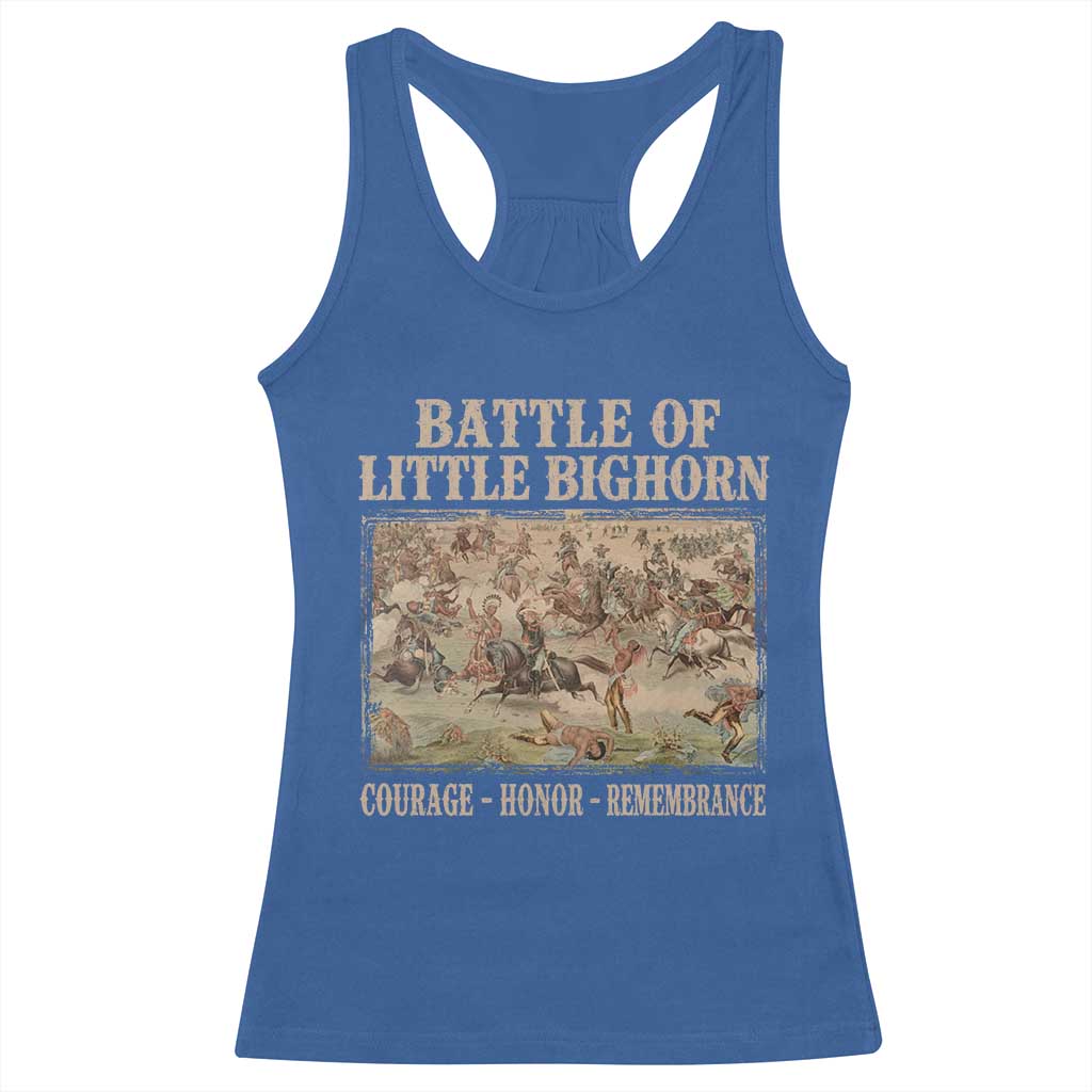 Battle of Little Bighorn Racerback Tank Top Courage Honor Remember Native American TS11 Royal Blue Print Your Wear
