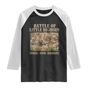 Battle of Little Bighorn Raglan Shirt Courage Honor Remember Native American TS11 Black White Print Your Wear