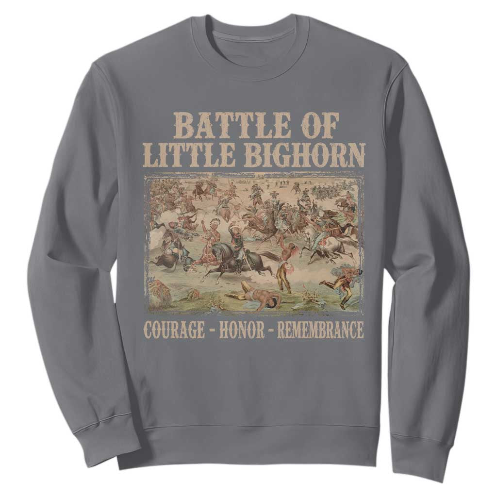 Battle of Little Bighorn Sweatshirt Courage Honor Remember Native American TS11 Charcoal Print Your Wear