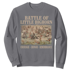Battle of Little Bighorn Sweatshirt Courage Honor Remember Native American TS11 Charcoal Print Your Wear