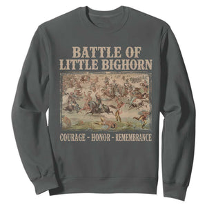 Battle of Little Bighorn Sweatshirt Courage Honor Remember Native American TS11 Dark Heather Print Your Wear