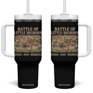 Battle of Little Bighorn Tumbler With Handle Courage Honor Remember Native American TS11 One Size: 40 oz Black Print Your Wear