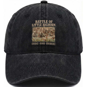 Battle of Little Bighorn Washed Cotton Baseball Cap Courage Honor Remember Native American TS11 Print Your Wear