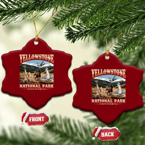 Yellowstone National Park Do Not Pet The Fluffy Cows Ceramic Ornament TS11 Print Your Wear