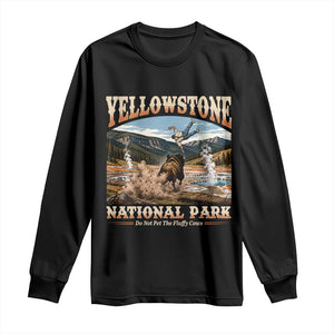 Yellowstone National Park Do Not Pet The Fluffy Cows Long Sleeve Shirt TS11 Black Print Your Wear