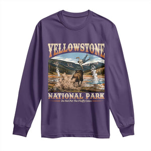 Yellowstone National Park Do Not Pet The Fluffy Cows Long Sleeve Shirt TS11 Purple Print Your Wear