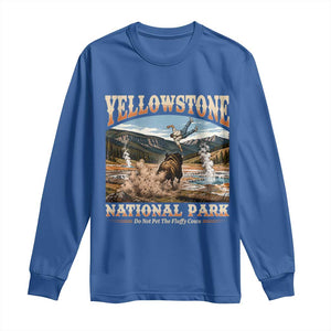 Yellowstone National Park Do Not Pet The Fluffy Cows Long Sleeve Shirt TS11 Royal Blue Print Your Wear