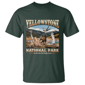 Yellowstone National Park Do Not Pet The Fluffy Cows T Shirt TS11 Dark Forest Green Print Your Wear