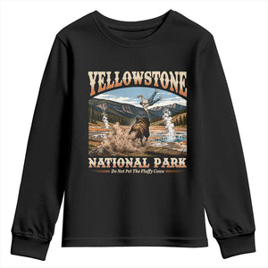 Yellowstone National Park Do Not Pet The Fluffy Cows Youth Sweatshirt TS11 Black Print Your Wear