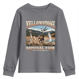 Yellowstone National Park Do Not Pet The Fluffy Cows Youth Sweatshirt TS11 Charcoal Print Your Wear