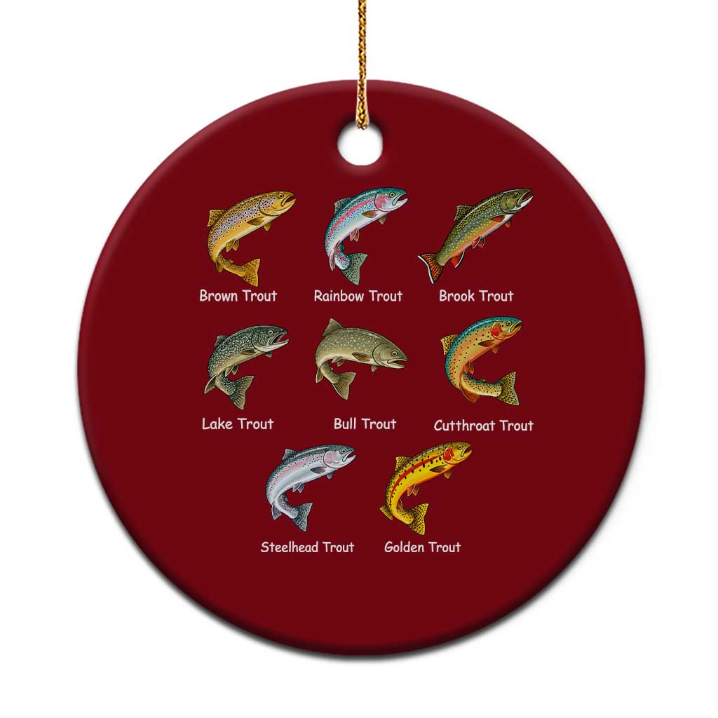 Funny Trout Fish Species Ceramic Ornament Biology Types of Freshwater Fish Fisherman Gifts