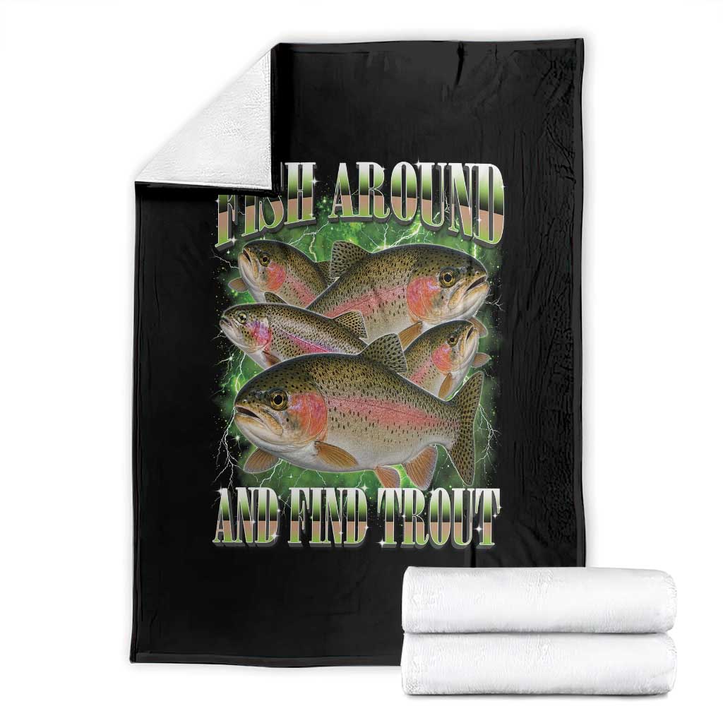 Trout Fish Whisperer Throw Blanket Funny Trout Fishing Fishermen Bootleg Art