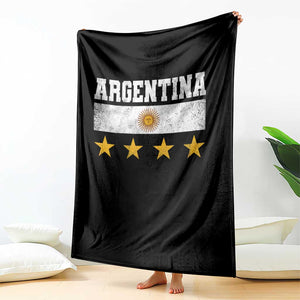 Argentina Champions 2026 4th Star Throw Blanket Vintage Sol De May and Stripes TS11 Print Your Wear
