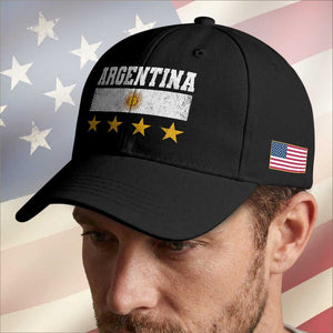 Argentina Champions 2026 4th Star Baseball Cap Vintage Sol De May and Stripes TS11 Print Your Wear