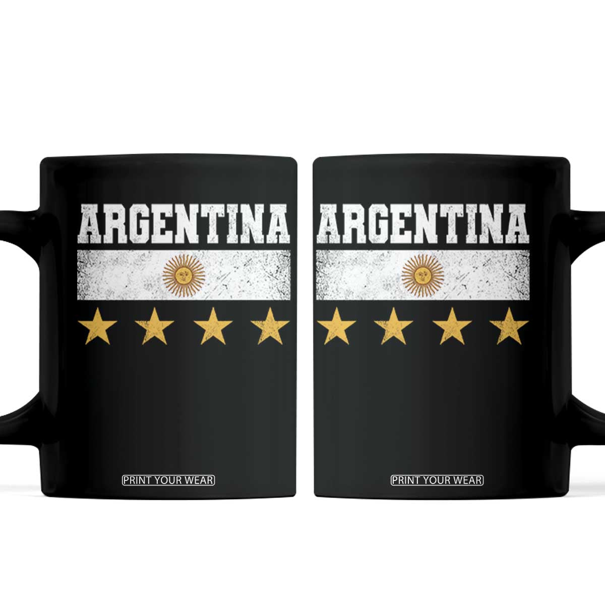 Argentina Champions 2026 4th Star Coffee Mug Vintage Sol De May and Stripes TS11 Black Print Your Wear