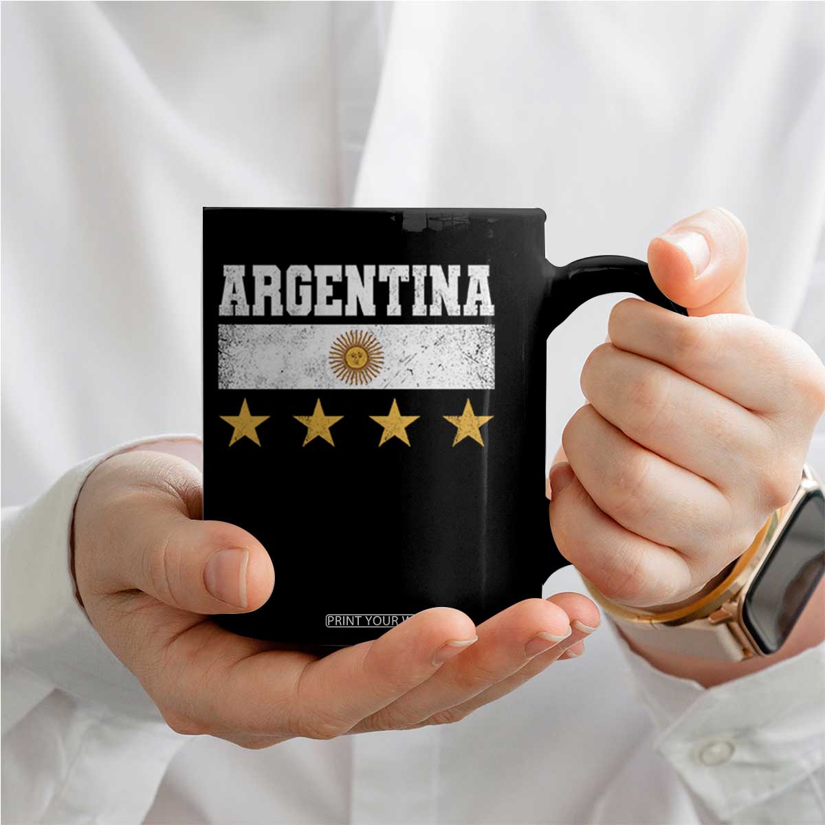 Argentina Champions 2026 4th Star Coffee Mug Vintage Sol De May and Stripes TS11 Print Your Wear