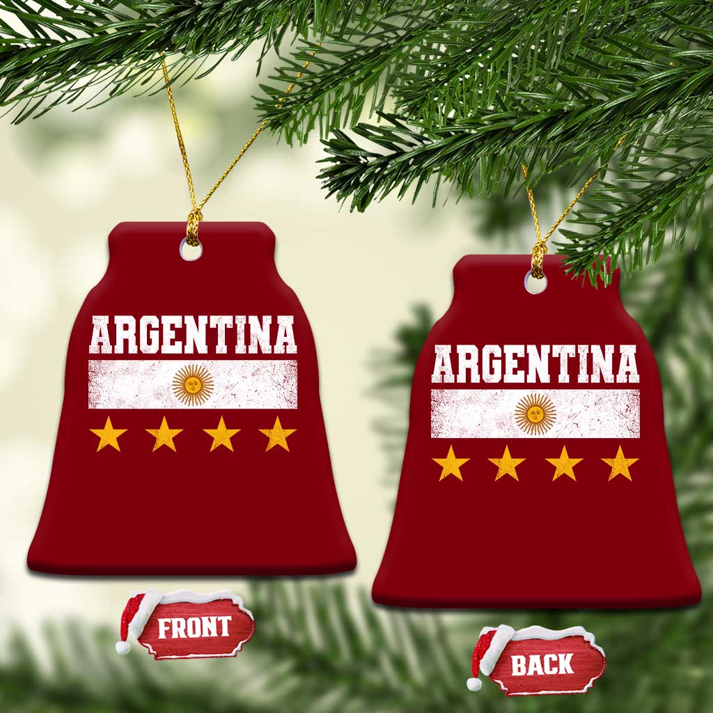 Argentina Champions 2026 4th Star Ceramic Ornament Vintage Sol De May and Stripes TS11 Print Your Wear
