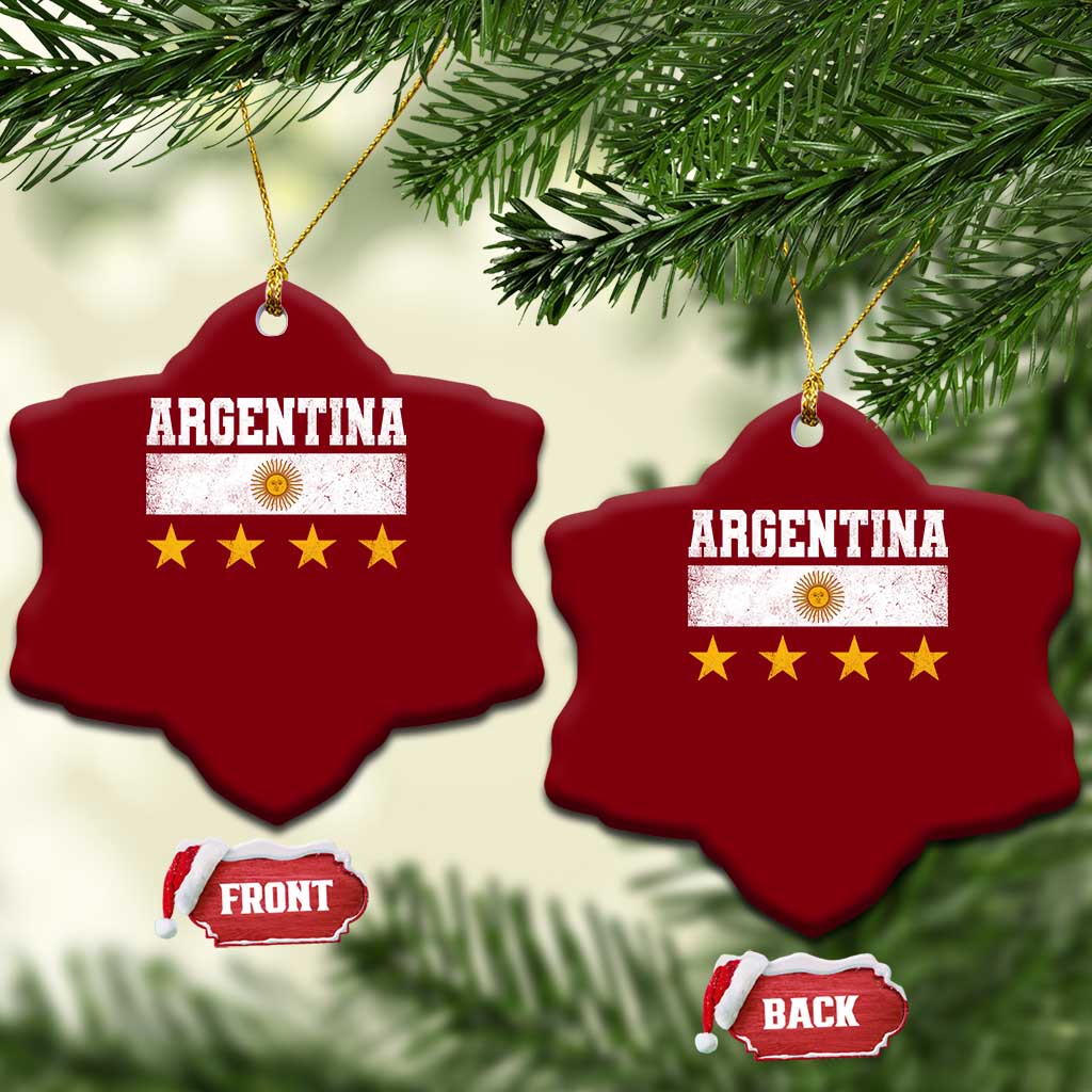 Argentina Champions 2026 4th Star Ceramic Ornament Vintage Sol De May and Stripes TS11 Print Your Wear