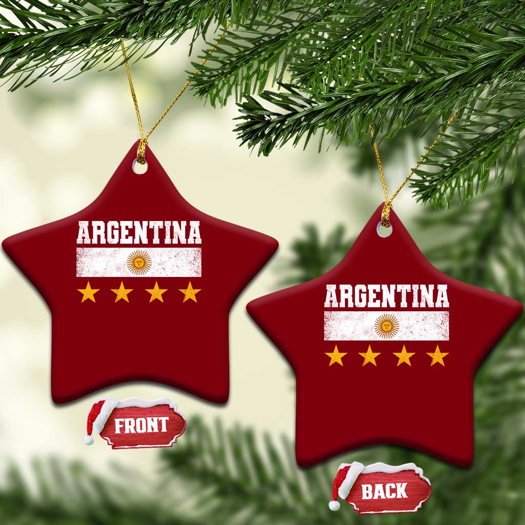 Argentina Champions 2026 4th Star Ceramic Ornament Vintage Sol De May and Stripes TS11 Print Your Wear