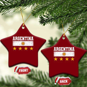 Argentina Champions 2026 4th Star Ceramic Ornament Vintage Sol De May and Stripes TS11 Print Your Wear