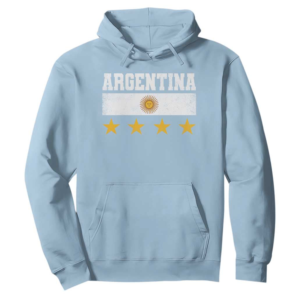 Argentina Champions 2026 4th Star Hoodie Vintage Sol De May and Stripes TS11 Light Blue Print Your Wear