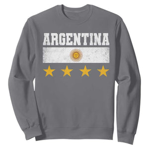 Argentina Champions 2026 4th Star Sweatshirt Vintage Sol De May and Stripes TS11 Charcoal Print Your Wear