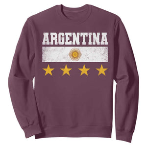 Argentina Champions 2026 4th Star Sweatshirt Vintage Sol De May and Stripes TS11 Maroon Print Your Wear
