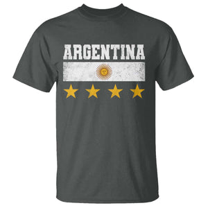 Argentina Champions 2026 4th Star T Shirt Vintage Sol De May and Stripes TS11 Dark Heather Print Your Wear
