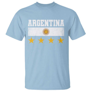 Argentina Champions 2026 4th Star T Shirt Vintage Sol De May and Stripes TS11 Light Blue Print Your Wear