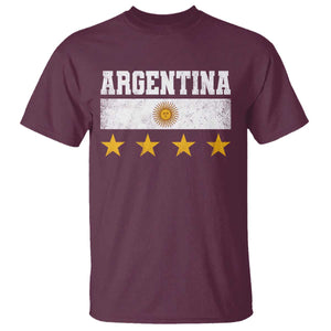 Argentina Champions 2026 4th Star T Shirt Vintage Sol De May and Stripes TS11 Maroon Print Your Wear