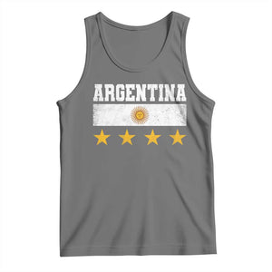 Argentina Champions 2026 4th Star Tank Top Vintage Sol De May and Stripes TS11 Black Heather Print Your Wear