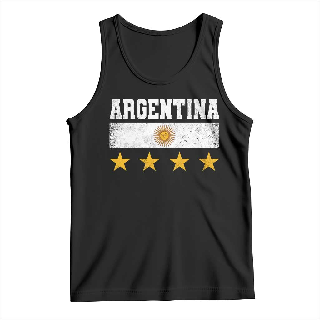Argentina Champions 2026 4th Star Tank Top Vintage Sol De May and Stripes TS11 Black Print Your Wear