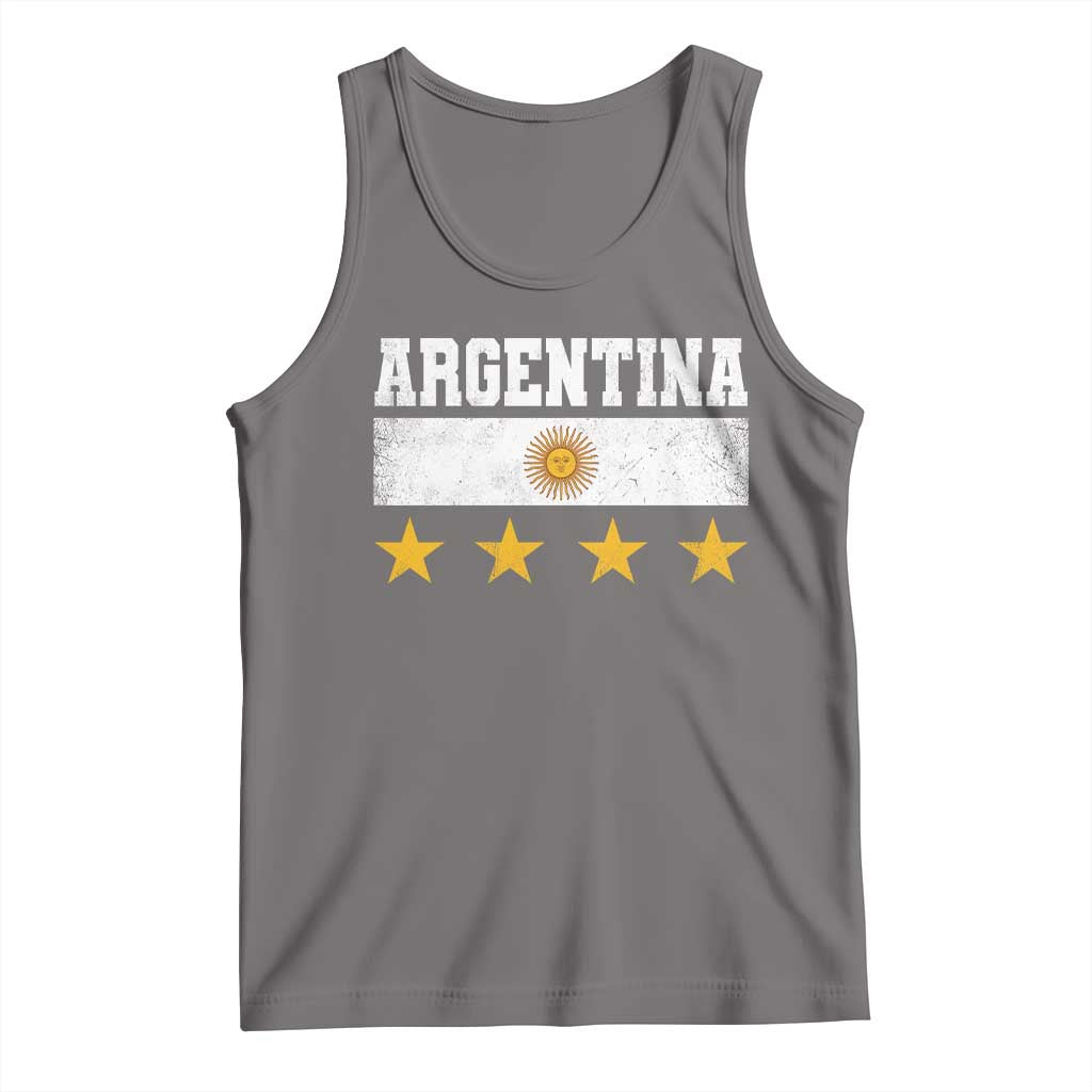 Argentina Champions 2026 4th Star Tank Top Vintage Sol De May and Stripes TS11 Deep Heather Print Your Wear
