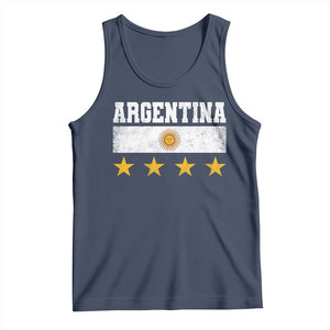 Argentina Champions 2026 4th Star Tank Top Vintage Sol De May and Stripes TS11 Navy Print Your Wear