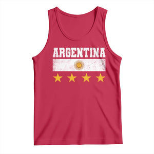 Argentina Champions 2026 4th Star Tank Top Vintage Sol De May and Stripes TS11 Red Print Your Wear
