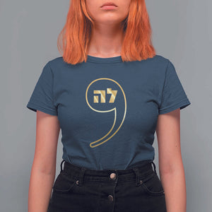 Funny Kamala T Shirt For Women Gold Comma La For President Hebrew Jewish TS11 Navy Print Your Wear