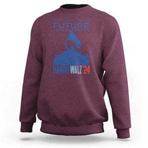 Harris Walz'24 Sweatshirt We're Fighting For Our Future Women's Right TS11 Maroon Print Your Wear