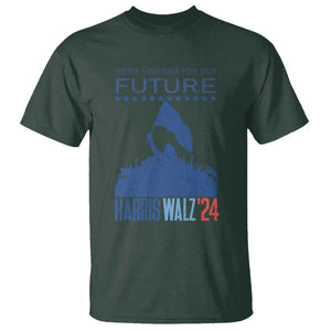 Harris Walz'24 T Shirt We're Fighting For Our Future Women's Right TS11 Dark Forest Green Print Your Wear