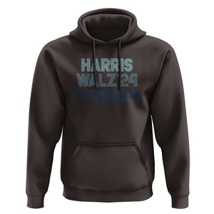 Harris Walz'24 Hoodie Forward Kamala Tim American Presidential Election TS11 Dark Chocolate Print Your Wear