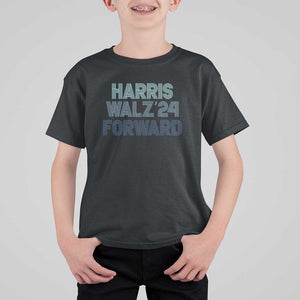 Harris Walz'24 T Shirt For Kid Forward Kamala Tim American Presidential Election TS11 Black Print Your Wear