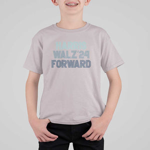 Harris Walz'24 T Shirt For Kid Forward Kamala Tim American Presidential Election TS11 Ice Gray Print Your Wear