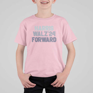 Harris Walz'24 T Shirt For Kid Forward Kamala Tim American Presidential Election TS11 Light Pink Print Your Wear