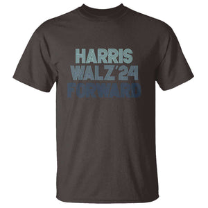 Harris Walz'24 T Shirt Forward Kamala Tim American Presidential Election TS11 Dark Chocolate Print Your Wear