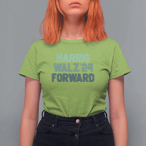 Harris Walz'24 T Shirt For Women Forward Kamala Tim American Presidential Election TS11 Lime Print Your Wear