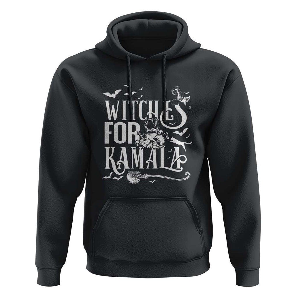 Harris Supporter Hoodie Witches For Kamala Mysterious Bat Cat Cauldron Broom TS11 Black Print Your Wear