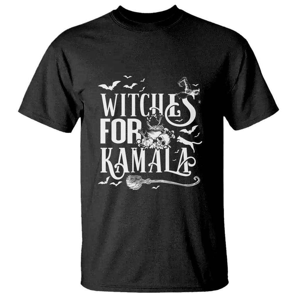 Harris Supporter T Shirt Witches For Kamala Mysterious Bat Cat Cauldron Broom TS11 Black Print Your Wear